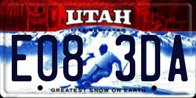 UT license plate E083DA