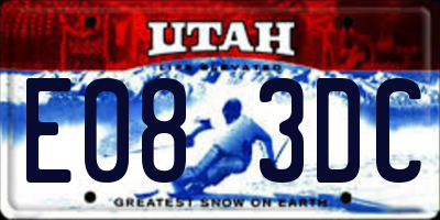 UT license plate E083DC