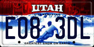 UT license plate E083DL