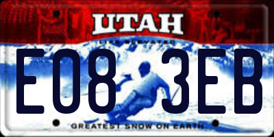 UT license plate E083EB