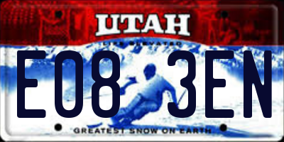 UT license plate E083EN