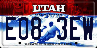 UT license plate E083EW