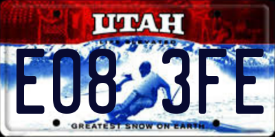 UT license plate E083FE