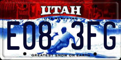 UT license plate E083FG