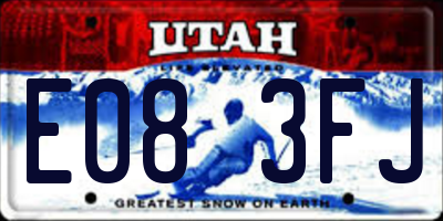 UT license plate E083FJ