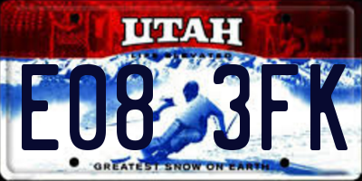 UT license plate E083FK