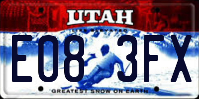 UT license plate E083FX