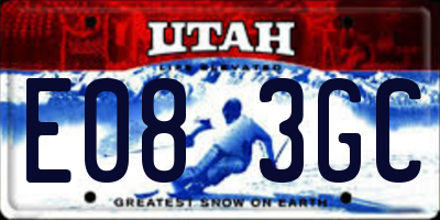 UT license plate E083GC