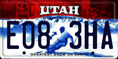 UT license plate E083HA