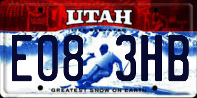 UT license plate E083HB