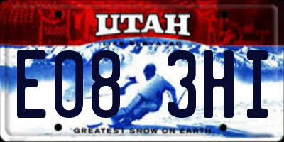 UT license plate E083HI