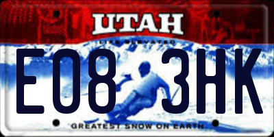 UT license plate E083HK