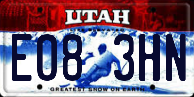 UT license plate E083HN