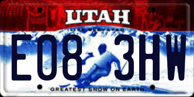 UT license plate E083HW