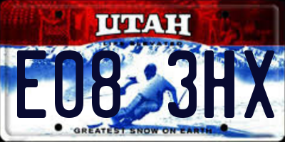 UT license plate E083HX