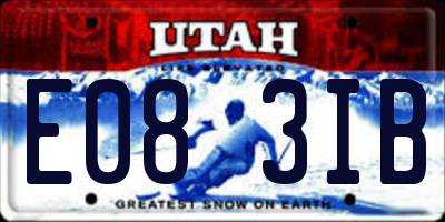 UT license plate E083IB