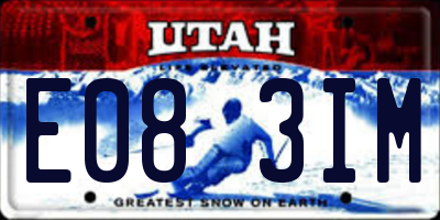 UT license plate E083IM