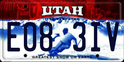 UT license plate E083IV