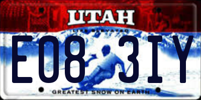UT license plate E083IY