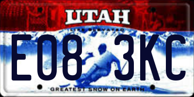 UT license plate E083KC
