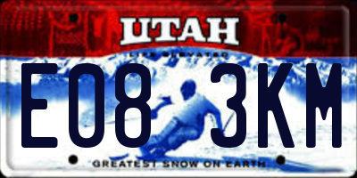 UT license plate E083KM