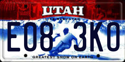 UT license plate E083KO