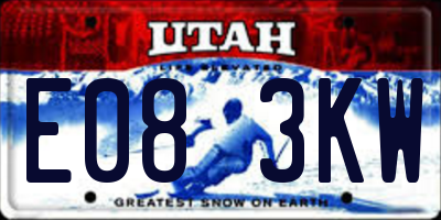 UT license plate E083KW