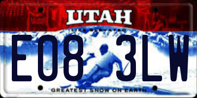UT license plate E083LW
