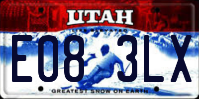 UT license plate E083LX