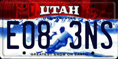 UT license plate E083NS