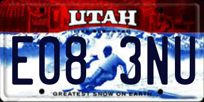 UT license plate E083NU