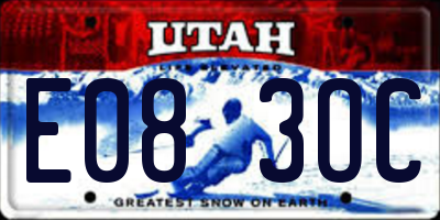 UT license plate E083OC