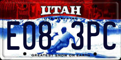 UT license plate E083PC