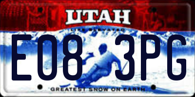 UT license plate E083PG