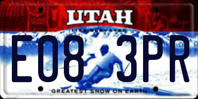 UT license plate E083PR