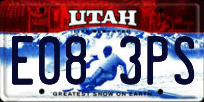 UT license plate E083PS