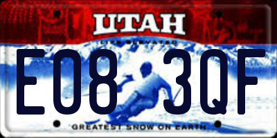 UT license plate E083QF