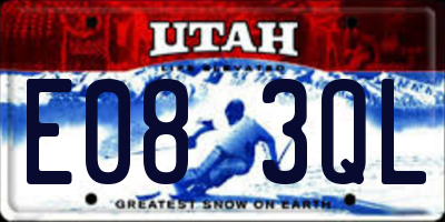 UT license plate E083QL