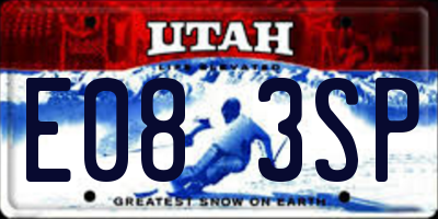 UT license plate E083SP
