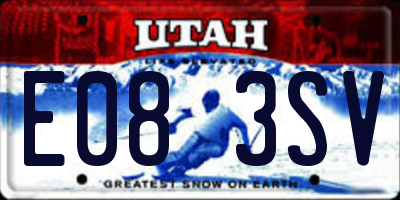 UT license plate E083SV