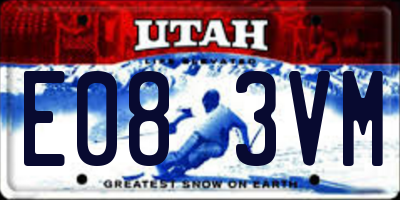 UT license plate E083VM