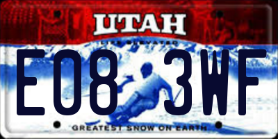 UT license plate E083WF