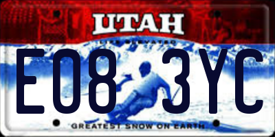 UT license plate E083YC