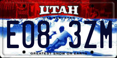 UT license plate E083ZM