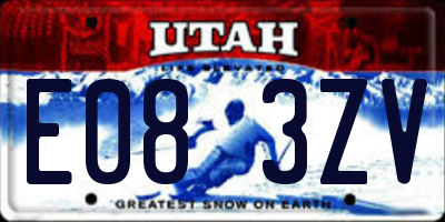 UT license plate E083ZV
