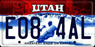UT license plate E084AL