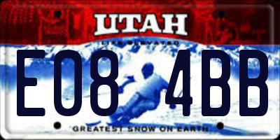 UT license plate E084BB