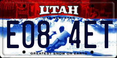 UT license plate E084ET