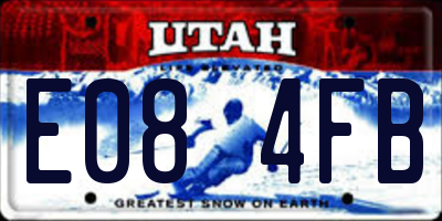 UT license plate E084FB