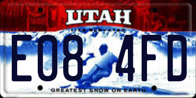 UT license plate E084FD